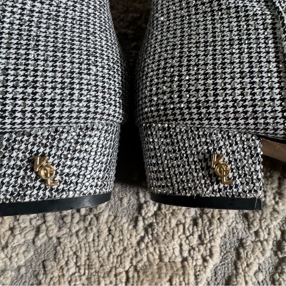 Kurt Geiger Mini Burlington Bootie ankle boots gingham black white bejeweled 6.5 - Picture 4 of 16
